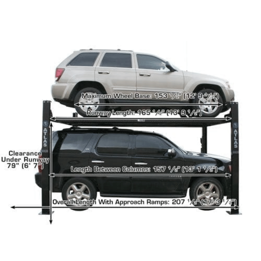 Atlas Garage PRO8000EXT 4 Post Lift + RJ35 Sliding Jacks Combo