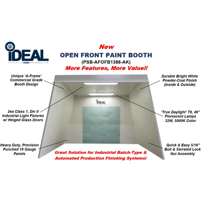 iDEAL PSB-AFOFB1388-AK Open Front Paint Booth - Mechanic Super Store