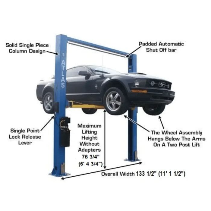 Atlas 9OHSC Overhead 9,000 lb. Capacity 2 Post Lift - Mechanic Super Store