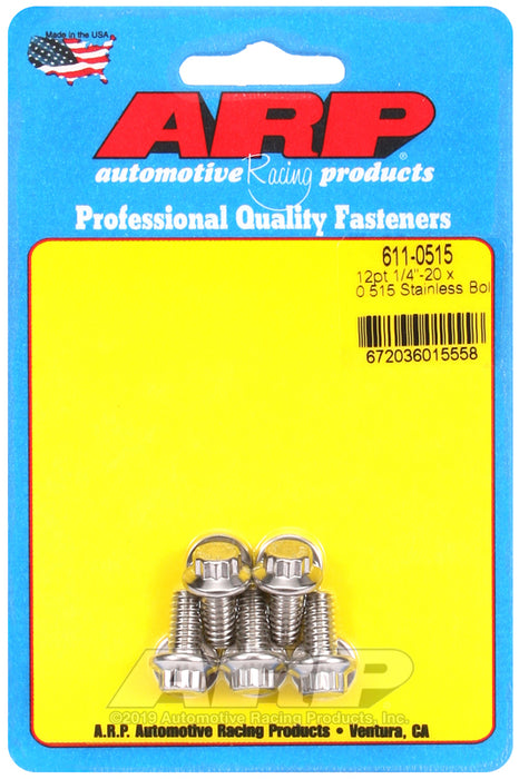 ARP 1/4-20 x 0.515 12pt SS bolts