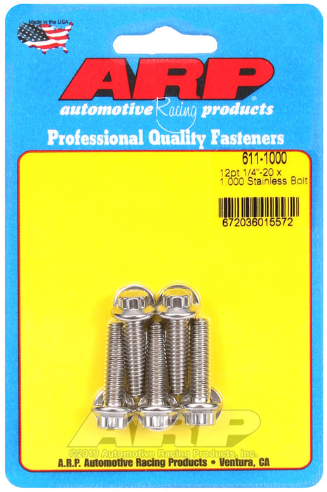 ARP 1/4-20 x 1.000 12pt SS bolts