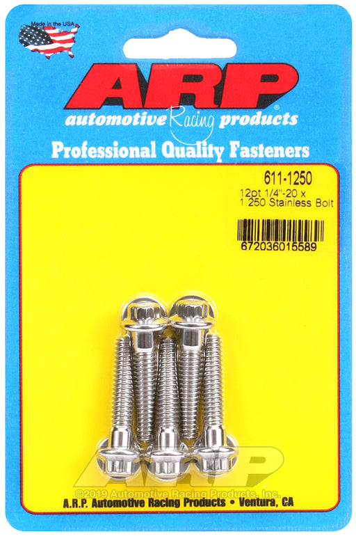 ARP 1/4-20 x 1.250 12pt SS bolts