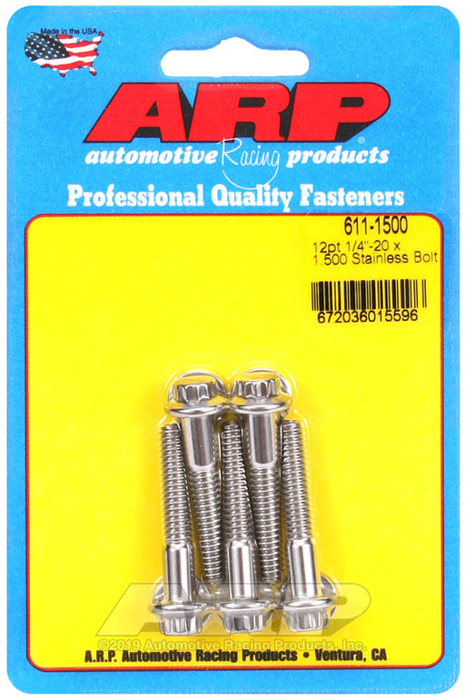 ARP 1/4-20 x 1.500 12pt SS bolts