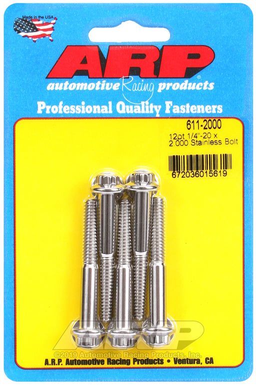 ARP 1/4-20 x 2.000 12pt SS bolts
