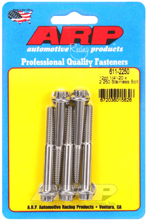ARP 1/4-20 x 2.250 12pt SS bolts