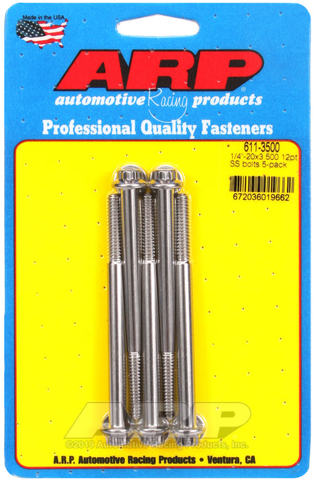 ARP 1/4-20 x 3.500 12pt SS bolts