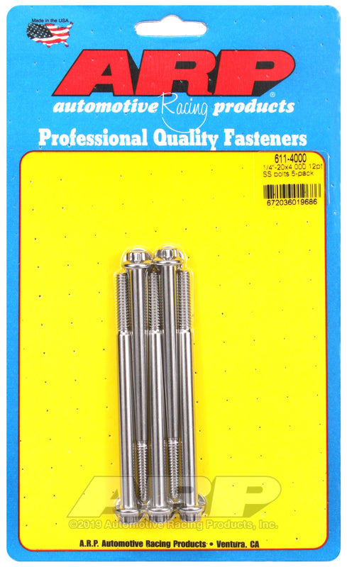ARP 1/4-20 x 4.000 12pt SS bolts