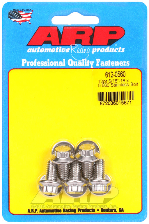 ARP 5/16-18 x 0.560 12pt SS bolts
