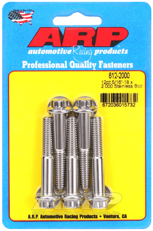 ARP 5/16-18 x 2.000 12pt SS bolts