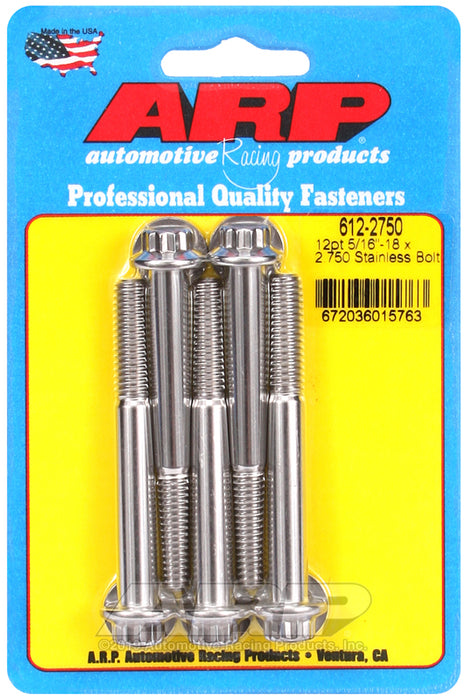 ARP 5/16-18 x 2.750 12pt SS bolts
