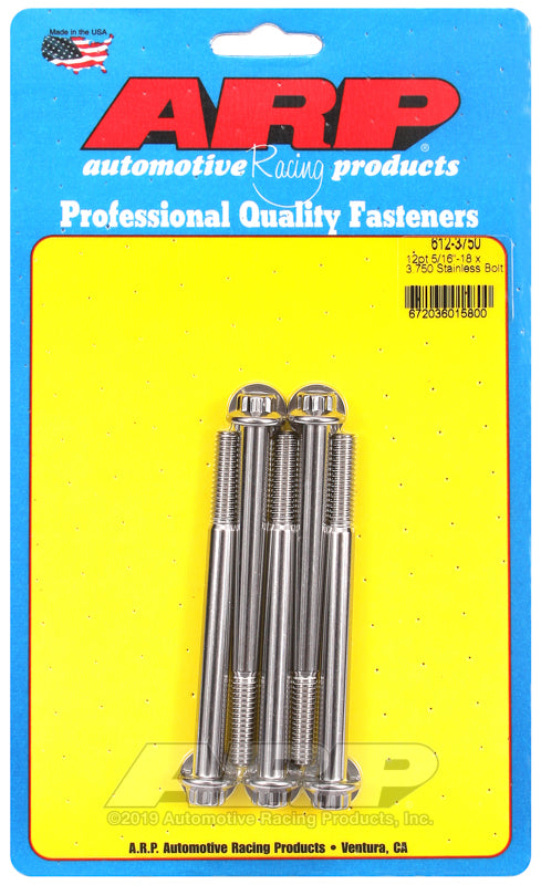 ARP 5/16-18 x 3.750 12pt SS bolts