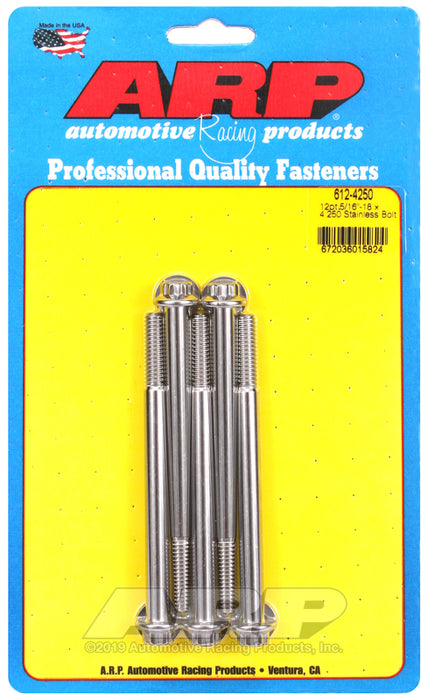 ARP 5/16-18 x 4.250 12pt SS bolts