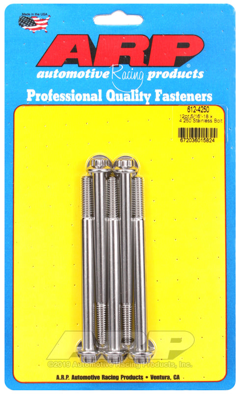 ARP 5/16-18 x 4.250 12pt SS bolts