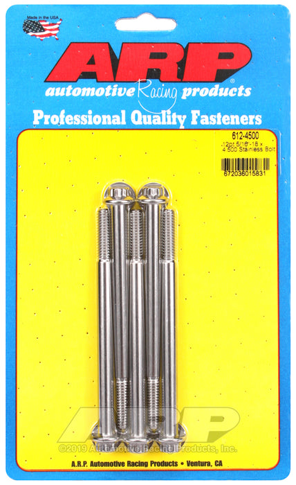 ARP 5/16-18 x 4.500 12pt SS bolts