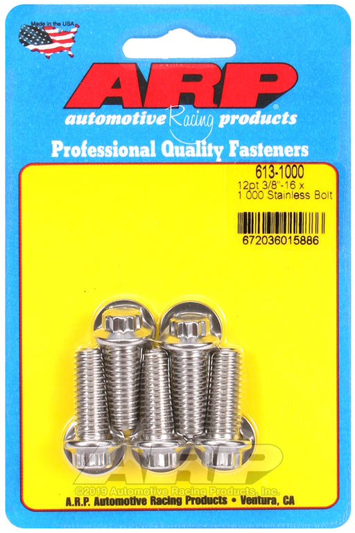 ARP 3/8-16 x 1.000 12pt SS bolts