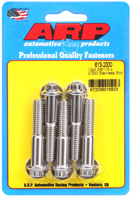 ARP 3/8-16 x 2.000 12pt SS bolts
