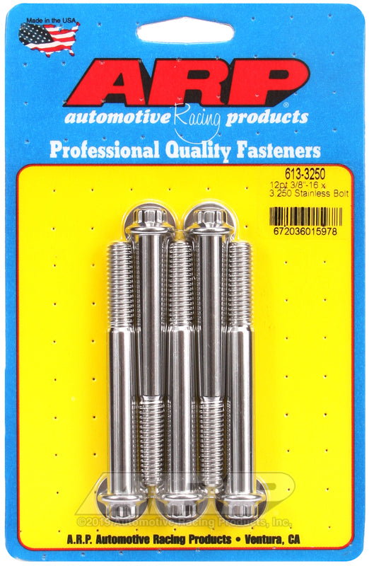 ARP 3/8-16 x 3.250 12pt SS bolts