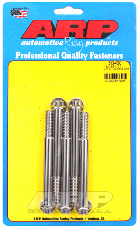 ARP 3/8-16 x 4.000 12pt SS bolts