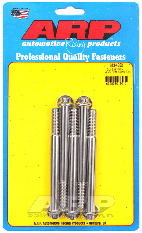 ARP 3/8-16 x 4.250 12pt SS bolts