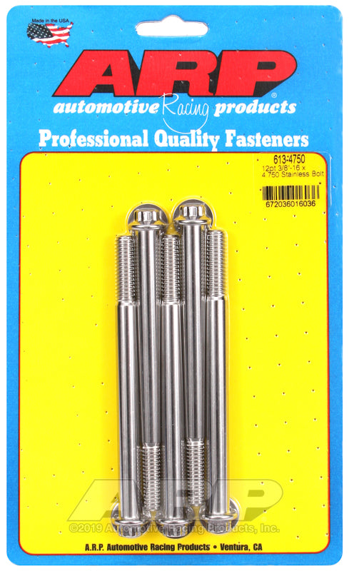 ARP 3/8-16 x 4.750 12pt SS bolts