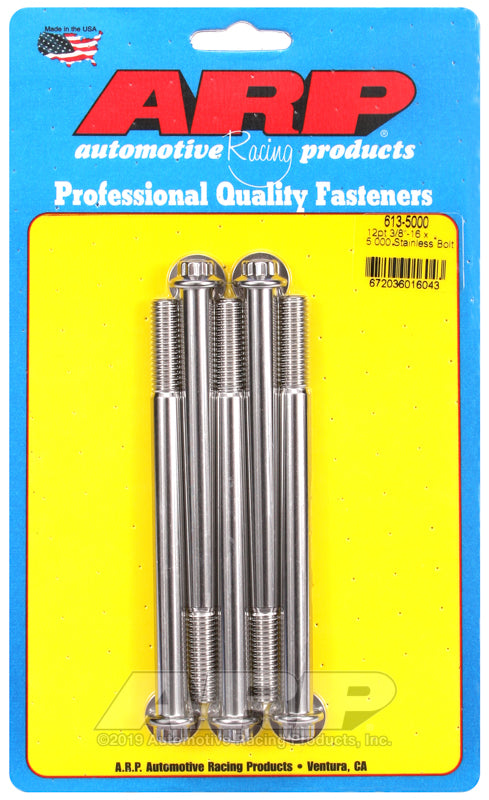 ARP 3/8-16 x 5.000 12pt SS bolts