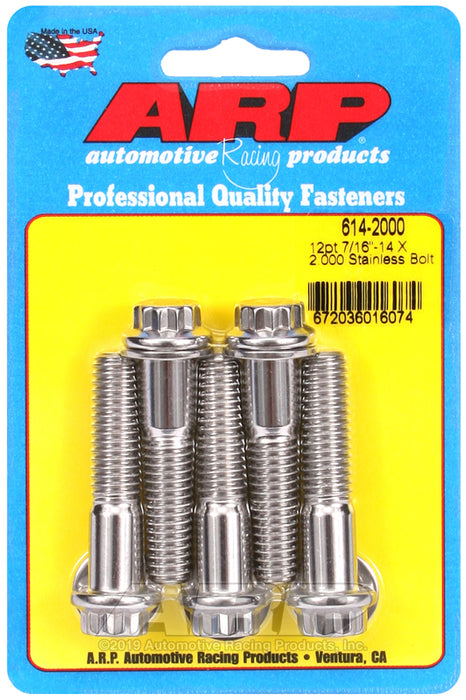 ARP 7/16-14 X 2.000 12pt 1/2 wrenching SS bolts