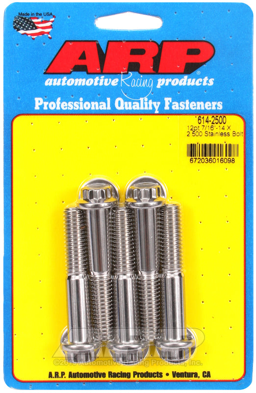 ARP 7/16-14 X 2.500 12pt 1/2 wrenching SS bolts