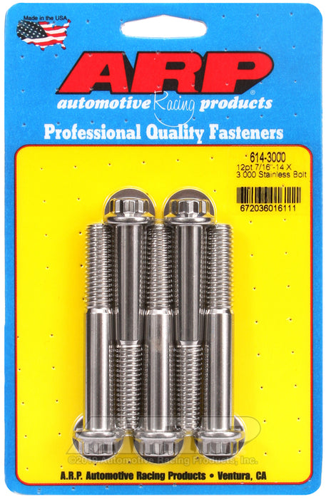 ARP 7/16-14 X 3.000 12pt 1/2 wrenching SS bolts