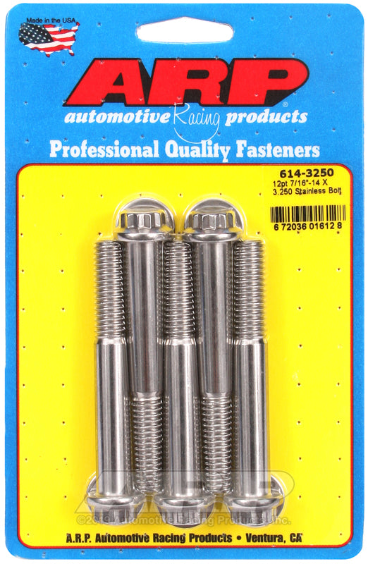 ARP 7/16-14 X 3.250 12pt 1/2 wrenching SS bolts