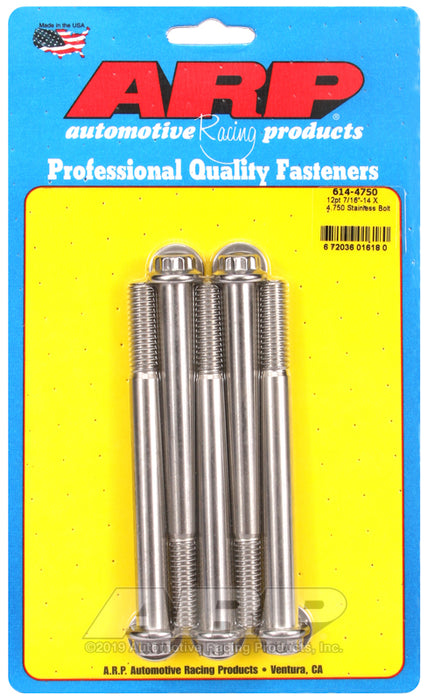 ARP 7/16-14 X 4.750 12pt 1/2 wrenching SS bolts