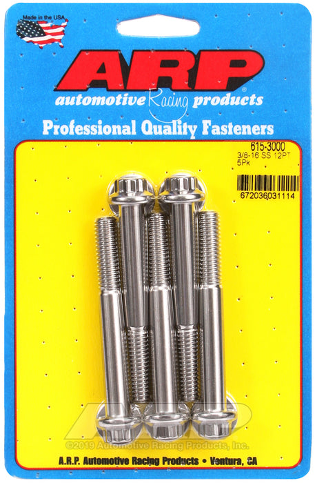ARP 3/8-16 x 3.000 12pt 7/16 wrenching SS bolts