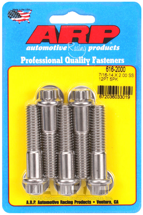 ARP 7/16-14 X 2.000 12pt SS bolts