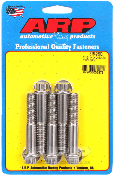 ARP 7/16-14 X 2.500 12pt SS bolts