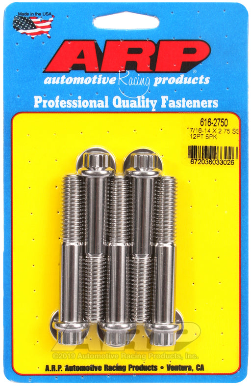 ARP 7/16-14 X 2.750 12pt SS bolts