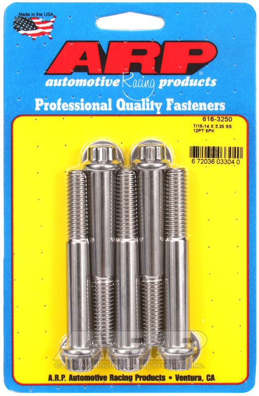 ARP 7/16-14 X 3.250 12pt SS bolts