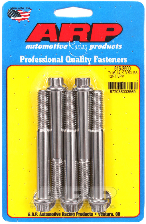 ARP 7/16-14 X 3.500 12pt SS bolts