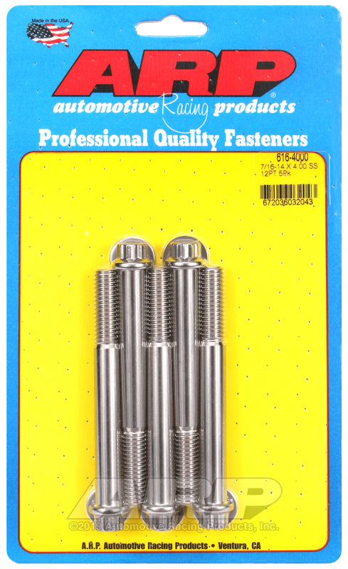ARP 7/16-14 X 4.000 12pt SS bolts