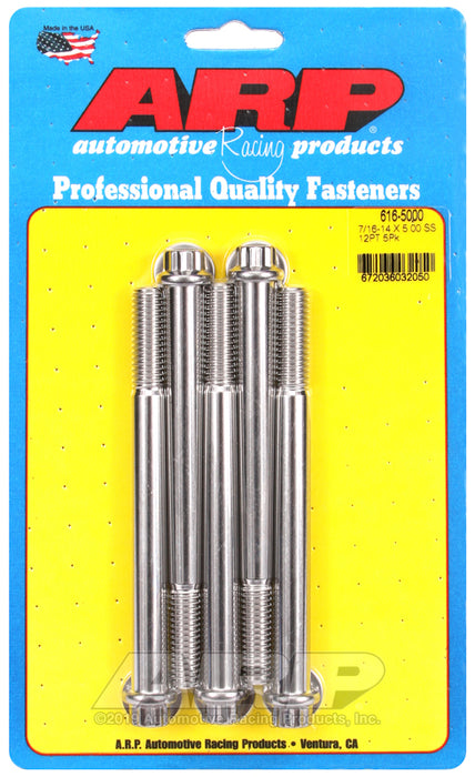 ARP 7/16-14 X 5.000 12pt SS bolts