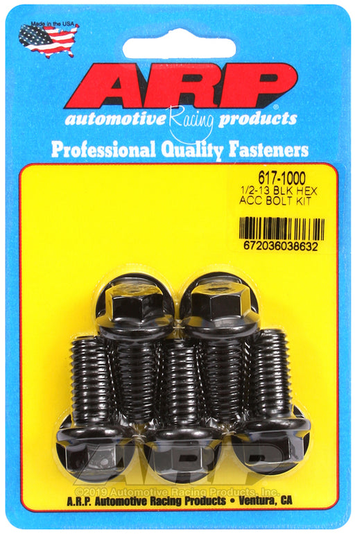 ARP 1/2-13 x 1.000 hex black oxide bolts