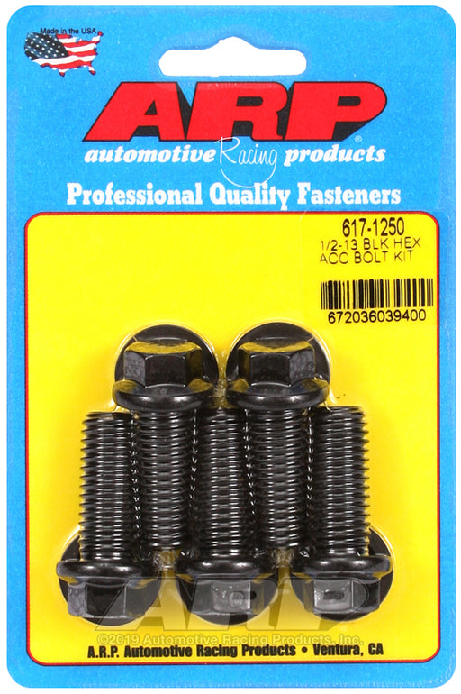 ARP 1/2-13 x 1.250 hex black oxide bolts