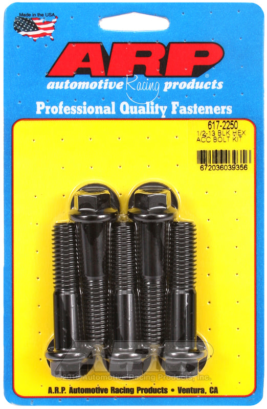 ARP 1/2-13 x 2.250 hex black oxide bolts