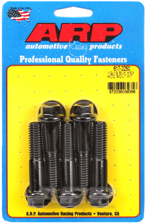 ARP 1/2-13 x 2.250 hex black oxide bolts