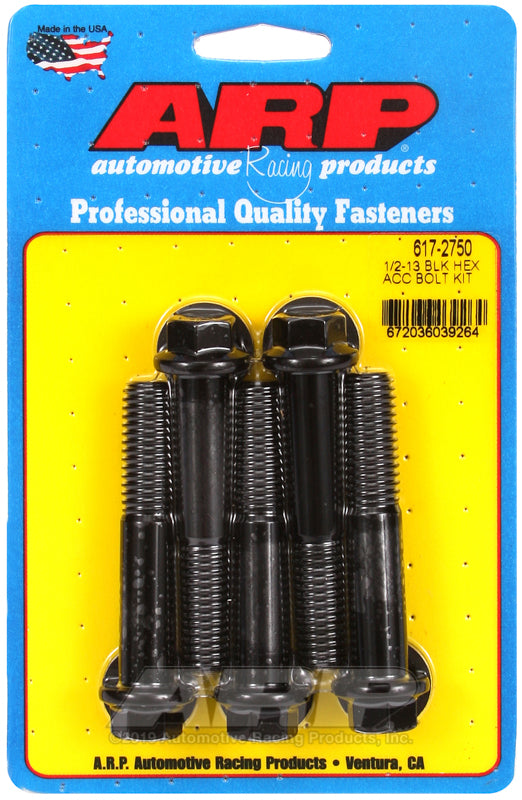 ARP 1/2-13 x 2.750 hex black oxide bolts