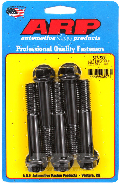 ARP 1/2-13 x 3.000 hex black oxide bolts