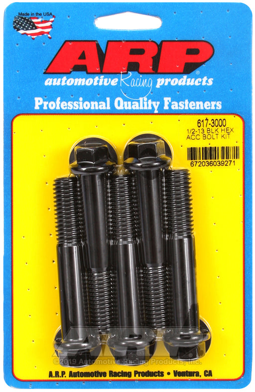 ARP 1/2-13 x 3.000 hex black oxide bolts