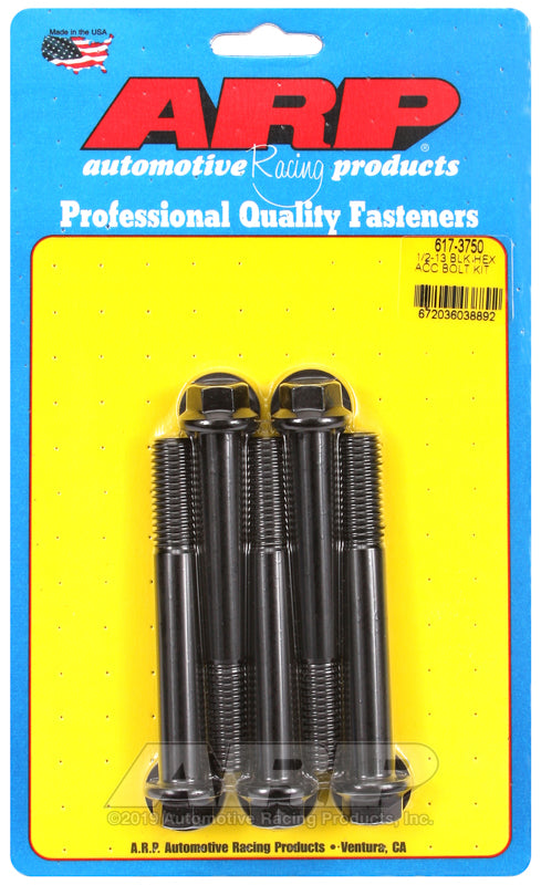 ARP 1/2-13 x 3.750 hex black oxide bolts