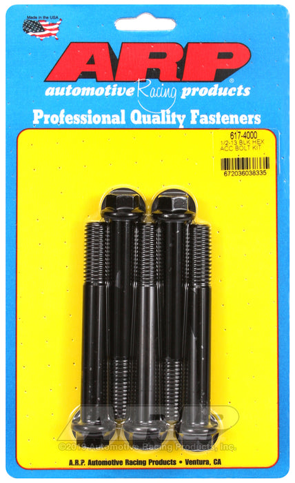 ARP 1/2-13 x 4.000 hex black oxide bolts