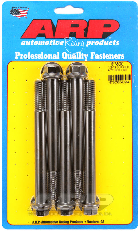 ARP 1/2-13 x 5.000 hex black oxide bolts