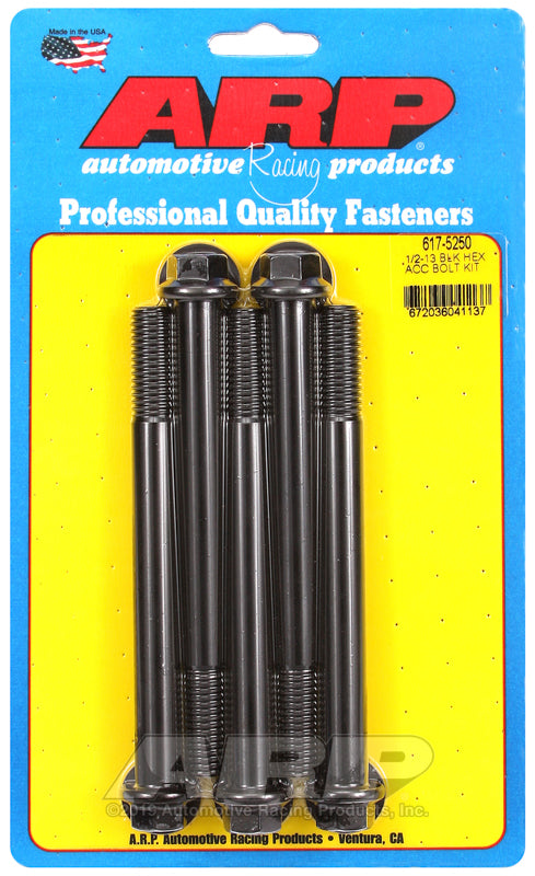 ARP 1/2-13 x 5.250 hex black oxide bolts