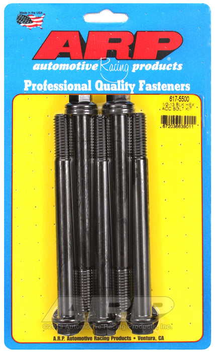 ARP 1/2-13 x 5.500 hex black oxide bolts